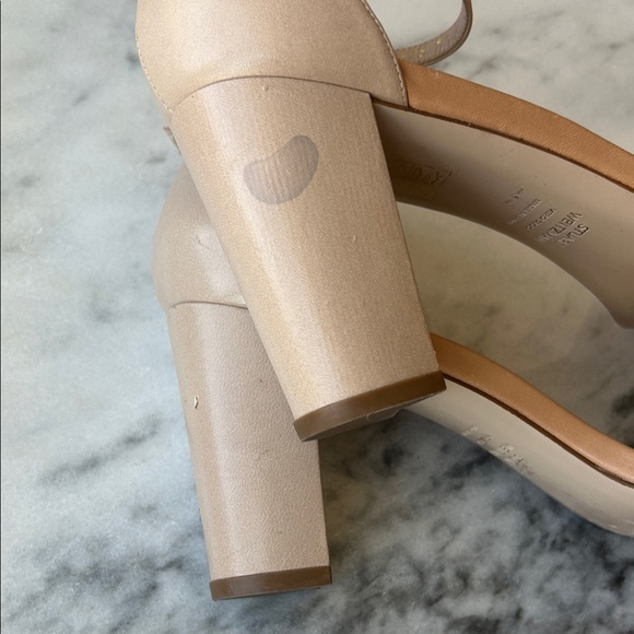 Stuart Weitzman Nude High Heel Block Sandals | 11 - Picture 3 of 7